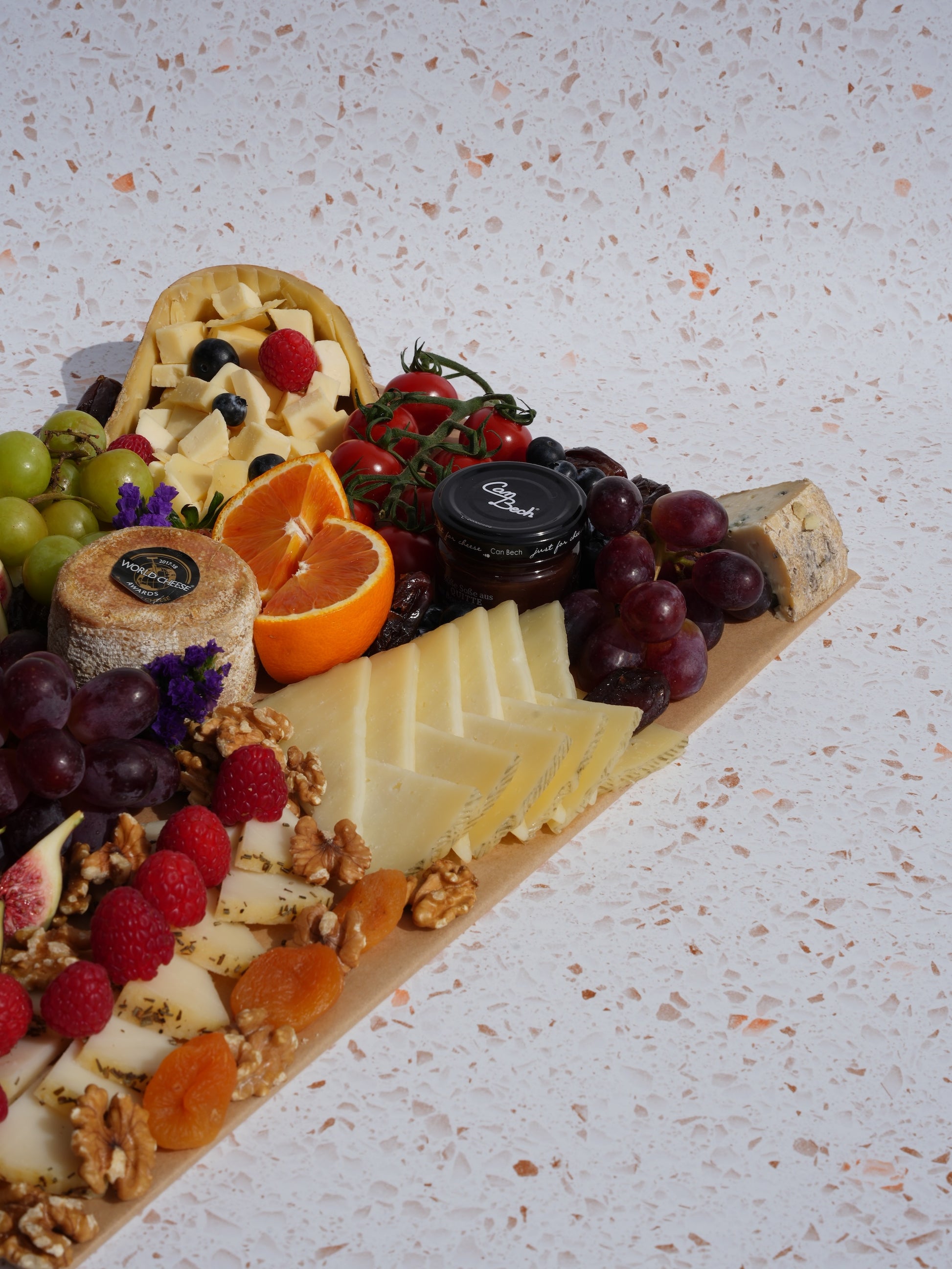 Grazing board with an amazing selection of Spanish Cheese